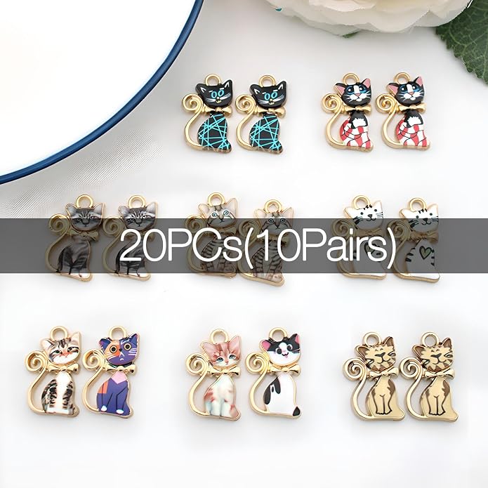 Bulk Gold Enamel Charms for Jewelry Making, Colorful Metal Charms Pendant for - Image 3