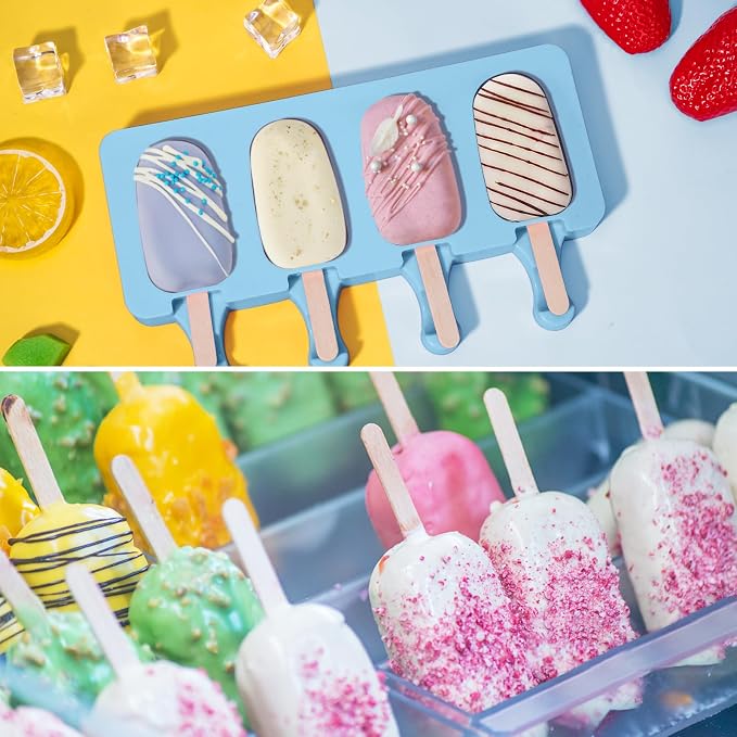Ozera 2 Pack Silicone Popsicles Molds, Cake Pop Molds, - Image 2