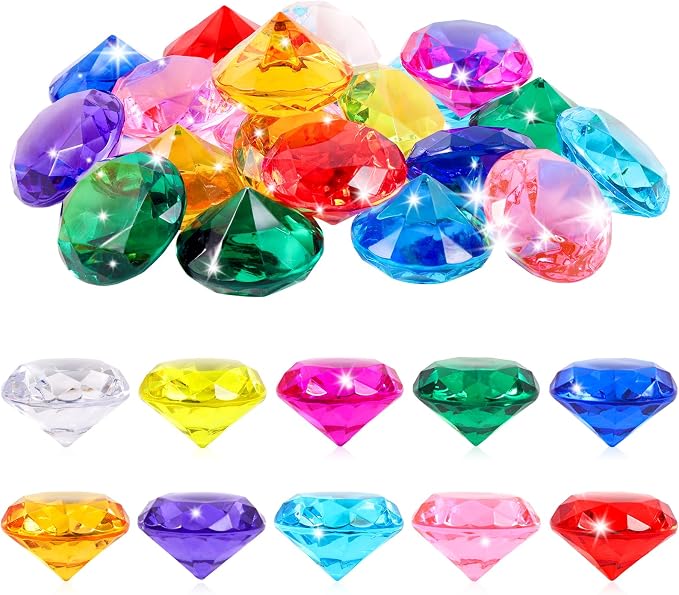 Niceup 26pcs Large Diving Gems Fake Plastic Gemstones Diamond Toys by Niceup