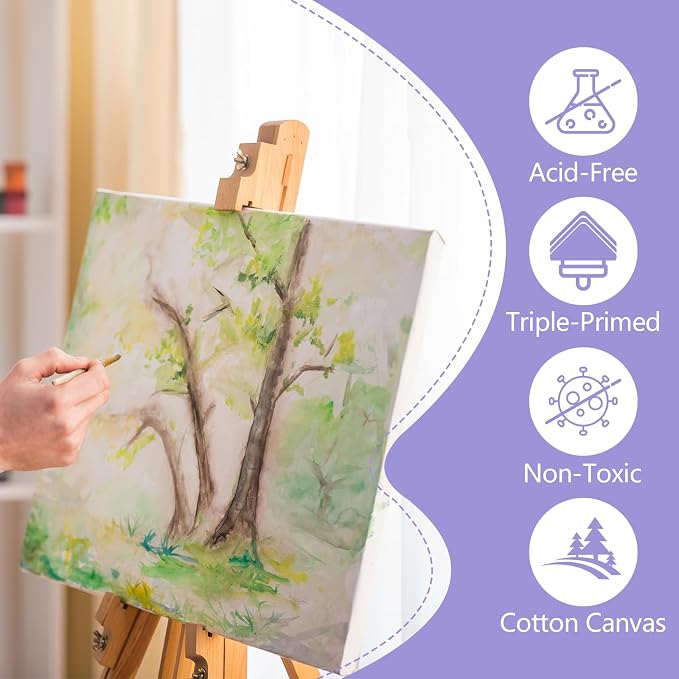 ESRICH Stretched Canvas for Painting, 8 Pack Canvases for Painting 11x14 - Image 4