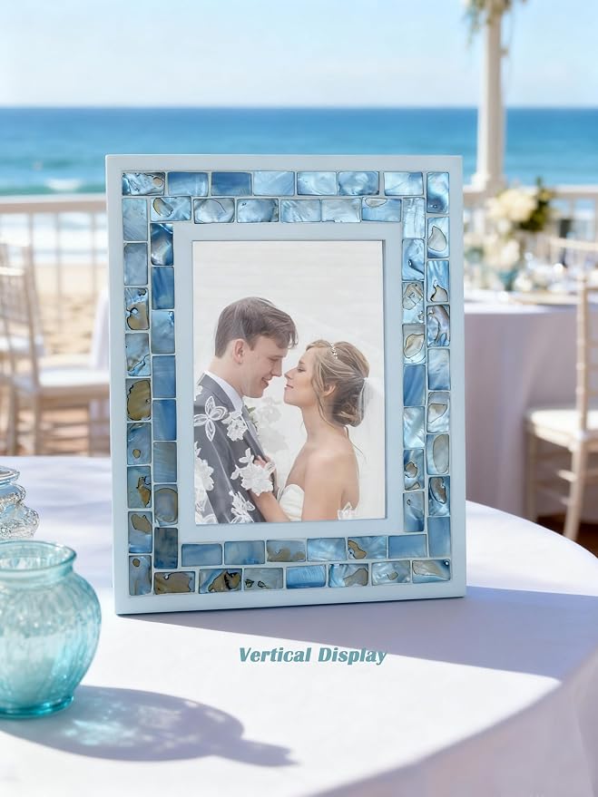 5x7 Mother of Pearl Picture Frame Beach, Tabletop or Wall Photo Frame - Image 2