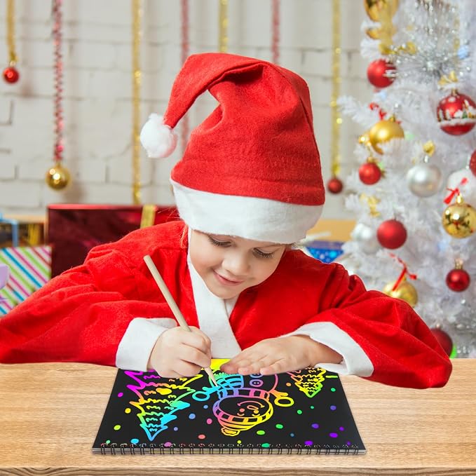 ZMLM Scratch Paper Art-Crafts Gift: 2 Pack Rainbow Notebooks Supplies Toys - Image 4