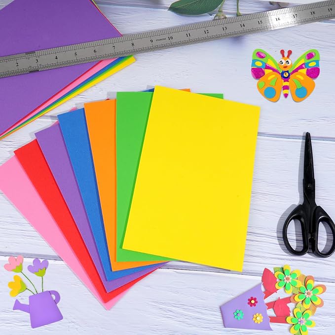 18 Sheets EVA Foam Sheets, 9 Colors 5.5 x 8.5 Inch 2mm Craft Foam | 9 Vibrant - Image 6