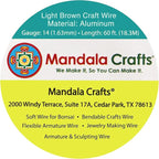 Mandala Crafts 14 Gauge Light Brown Anodized Aluminum Craft Wire, 60 FT | - Image 3