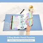 Unicorn Pink Pencil Pouch for 3 Ring Binder, 2 Pack Waterproof Pencil Bags - Image 4