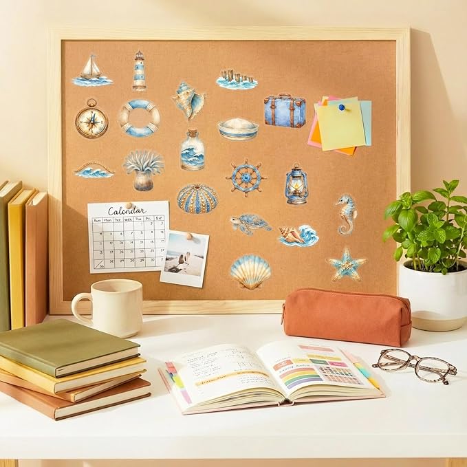 50Pcs Watercolor Nautical Stickers, Ocean & Sea Decals - Image 6