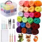 JUPEAN Needle Felting Kit, 24 Colors Wool Roving, Complete Needle Felting - Image 8