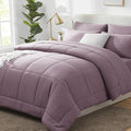 CozyLux Queen Comforter Set Dusty Purple, 7 Pieces Bed in a Bag, Bedding Set by CozyLux