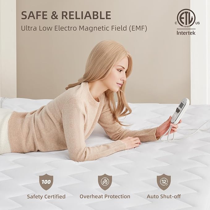 Bwarm Premium Multi-Zone Electric Heated Mattress Pad Twin XL Size, 9 Heat - Image 5