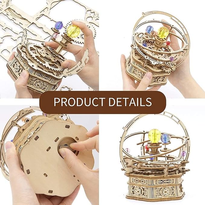 ROKR 3D Wooden Puzzles for Adults Mechanical Music Box-Starry Night, DIY - Image 6