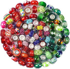 Aipridy Assortment European Large Hole Beads Spacer Beads Rhinestone Craft Beads by AIPRIDY