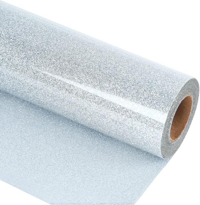 guangyintong Glitter Silver Heat Transfer Vinyl HTV Rolls, HTV Vinyl by guangyintong
