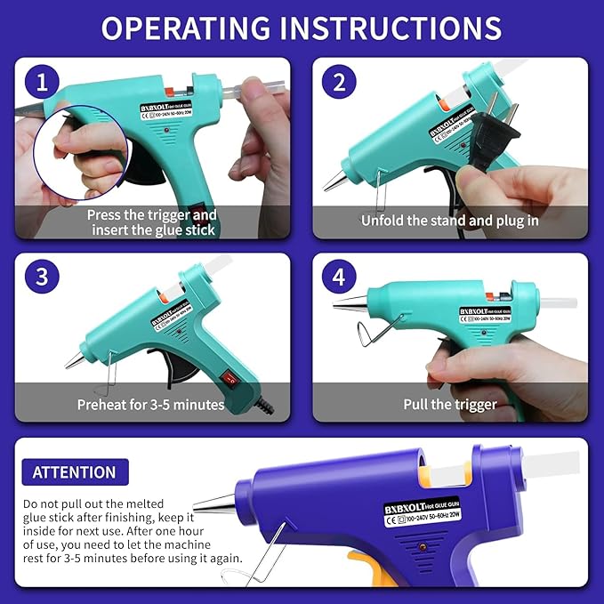 Mini Hot Glue Gun Set for Class Project, Small Glue Gun Hot Melt Arts Craft DIY - Image 5