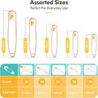 340 Pack Safety Pins Assorted, 5 Different Sizes Small and Large Safety Pins - Image 2