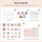 YOPPIX 140 PCS Acrylic Keychain Blank Set, Book Double-Sided UV DTF Stickers - Image 3