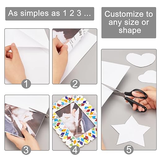 BENECREAT 10 Sheet 12x12inch Double Sided Adhesive Foam Sheets, 1mm Thick White - Image 4