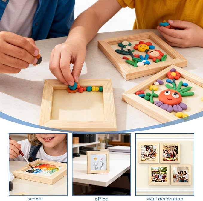 FSWCCK 5 Pack 6 x 6 inch Wood Panel Boards, Unfinished Wood Canvas Panels - Image 7