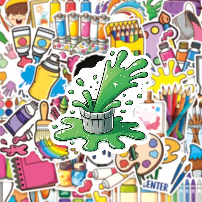 50 Pcs Cute Art Painting Supply Stickers - Image 4