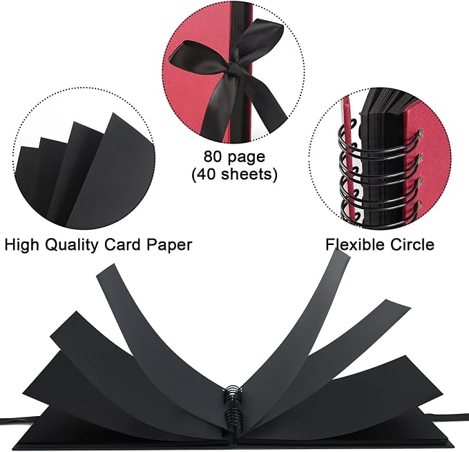Vienrose Scrapbook Album 80 Pages, DIY Photo Album - Image 3