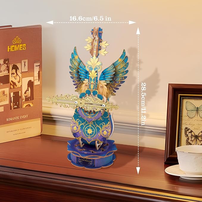 3D Wooden Puzzles for Adults, Mechanical Cello Music Box Kit - Image 6