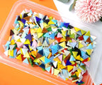 Lanyani 800 Pieces Triangle Mosaic Tiles Stained Glass 5/8 inch- Assorted Colors - Image 2