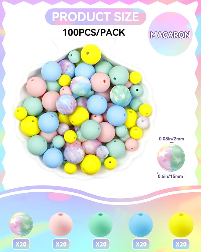 100PCS FIVEIZERO Silicone Beads - Image 2