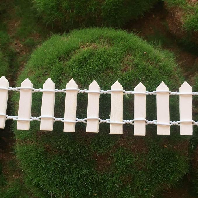 35 Inches Mini Fairy Garden Fence DIY Small Wood Decorative Picket Fence Micro - Image 5