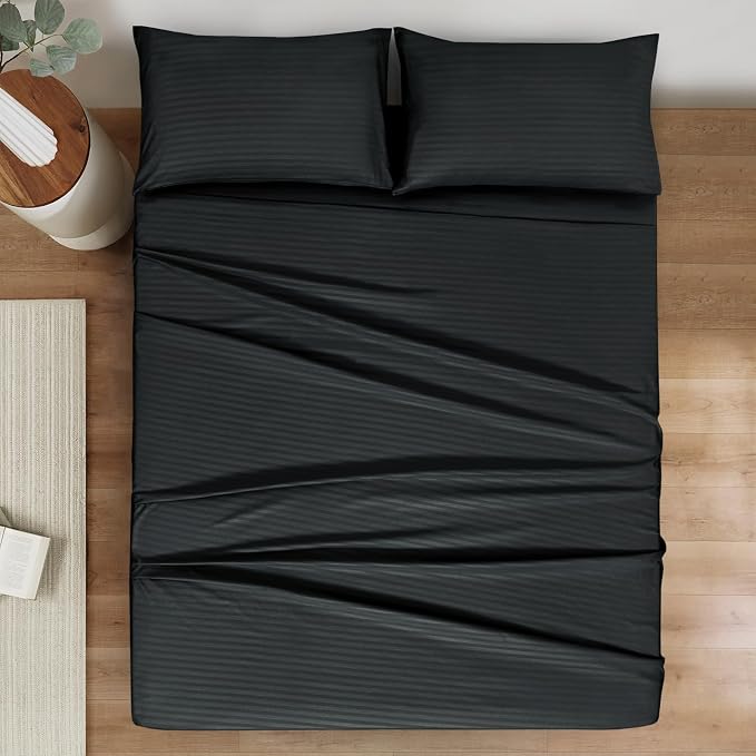 Mejoroom Striped Full Size Sheets – Extra Soft Full Size Bed Sheets - Image 2