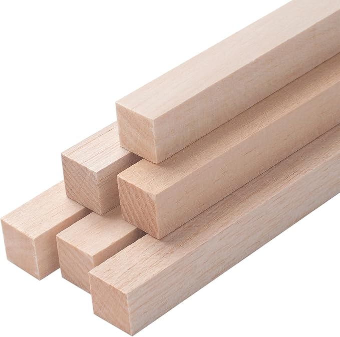 Balsa Wood Sticks Wood Strips 3/4" x 12", Square Wooden Dowel Rods by Coowayze