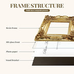 Cuspin 6x6 Gold Picture Frame Square, Vintage Ornate Resin Photo Frame - Image 6
