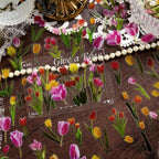 100Pcs Small Tulip Stickers Transparent - Image 2