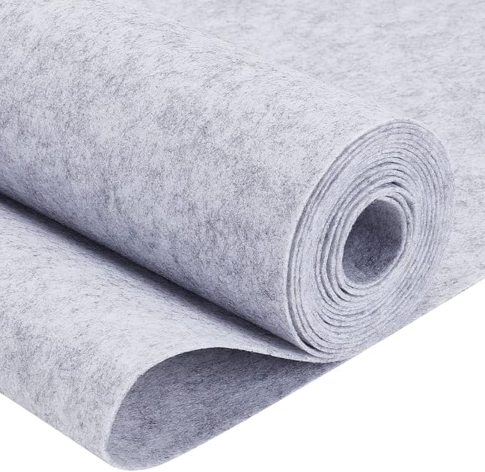 BENECREAT 9.8ft x 15.75" Light Gray Felt Fabric, Jewelry Box Lining, Craft Felt by BENECREAT