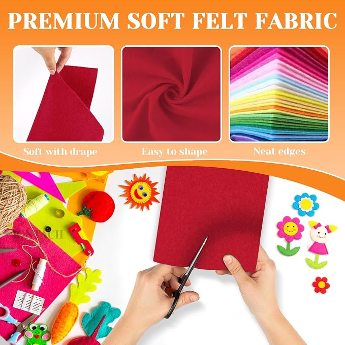 IONTACH 9" X 12" Soft Felt Sheets 1.6mm Thick | Felt Fabric - Image 4