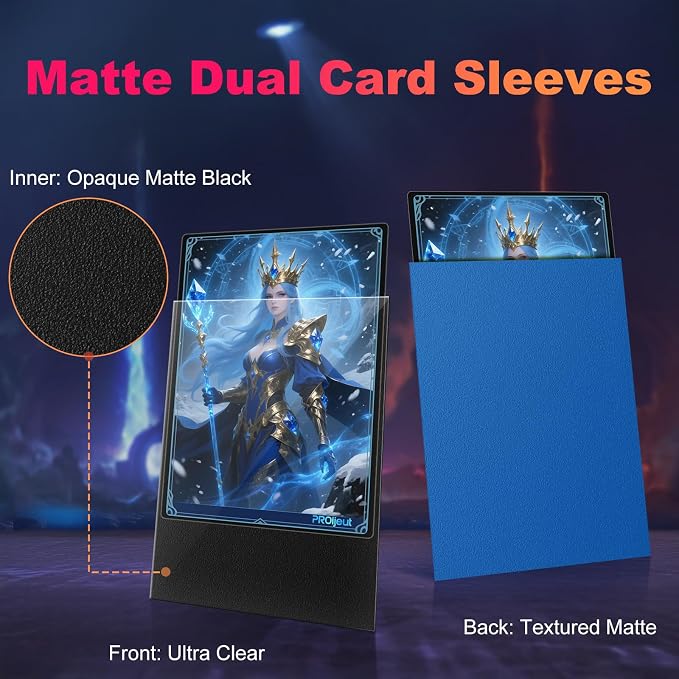 200 Pack Card Sleeves, Matte Dual Trading Card Sleeves - Image 2