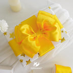 HUIHUANG Yellow Wired Ribbon 2.5 inch Yellow Satin Wire Edge Ribbon - Image 5