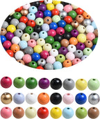 230PCS 16mm Colorful Round Wooden Beads by QDXATIVP