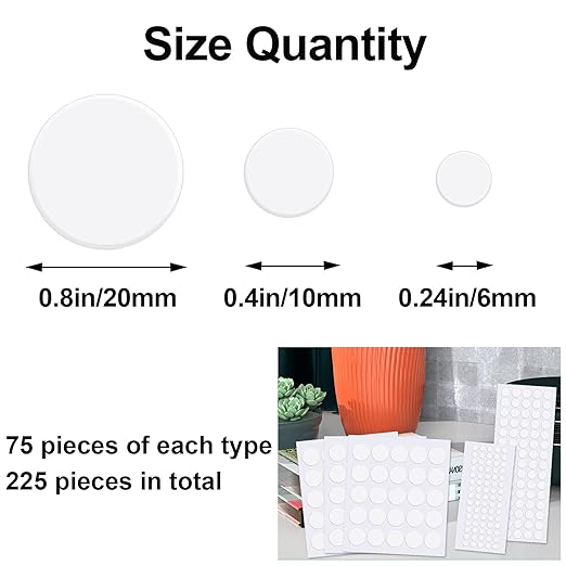 JANYUN 225 Pieces Double Sided Sticky Dot Stickers Round Putty Clear Sticky - Image 2