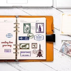 GLOBLELAND Postmark Postcard Clear Stamps Vintage Air Tickets Silicone Stamp - Image 3