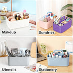 Multiuse Caddy Organizer with Handle, Portable Divided Plastic Tote Bin - Image 2