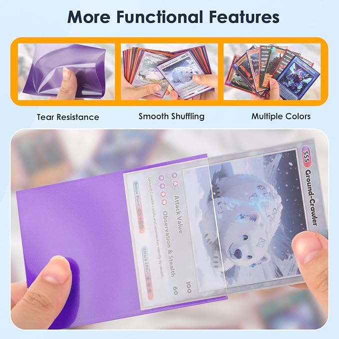 500 Pcs Card Sleeves for Trading Card, Matte Card Sleeves Deck Card Protectors - Image 4