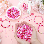 DUQGUHO 6mm Valentines Beads for Bracelet, Valentines Day Plastic Pearls for - Image 5