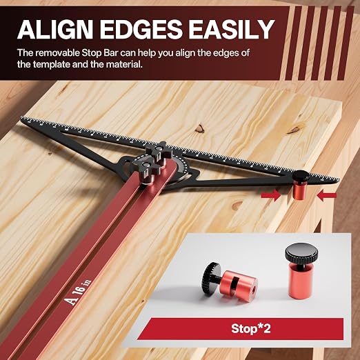 Stair Tread Template Tool, Precision Angle Length Depth Measuring Gauge Tool - Image 3