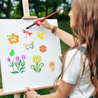 80 Pcs 3 x 3 Inch Stencils for Painting on Wood, Reusable Flower Butterfly Bird - Image 6