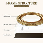 Cuspin Vintage Picture Frame 4x4 Gold Frames, Ornate Round Resin Photo Frame - Image 5