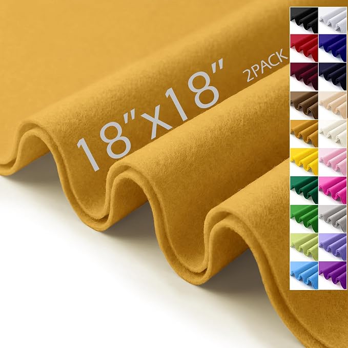 Felt Fabric Sheets 18" x 18" 1.6mm Soft Craft Felt Squares, Sew and Glue by AblemeDeco
