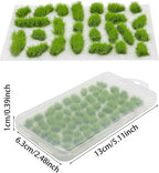Woohome 78 PCS Static Grass Tuft 2 Size Model Grass Tufts Green Miniature Grass - Image 5