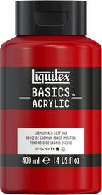 Liquitex BASICS Acrylic Paint, 400ml Bottle, Cadmium Red Deep Hue by Liquitex