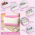 Silkfly 15 Pcs Cotton Canvas Makeup Bags Cosmetic Zipper Bags 10.2 x 5.5 x 2'' - Image 4