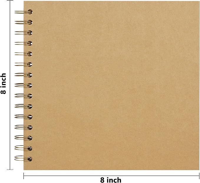 Vienrose DIY Scrapbook Album 8x8 Inch Hardcover Kraft Paper Scrap Book Photo - Image 4