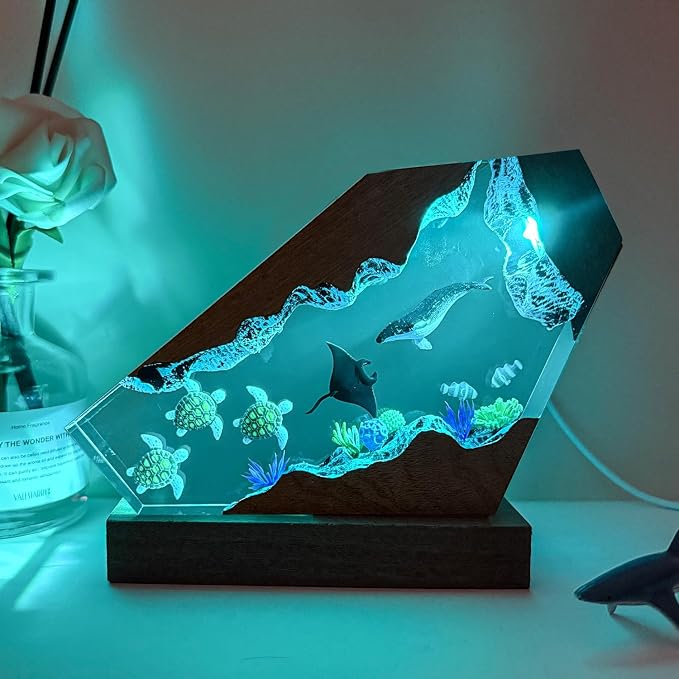 Humpback Whale Ocean Resin Lamp, Handmade Resin Night Light - Image 7